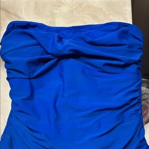 Blue One Piece Swimsuit, strapless